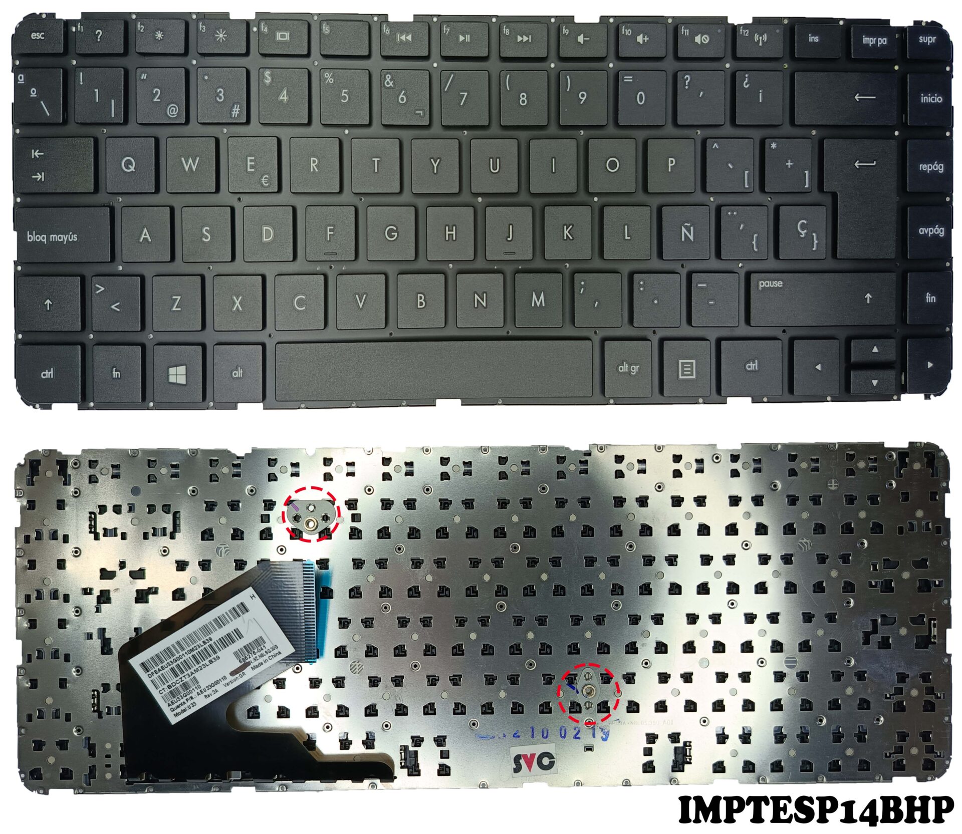 TECLADO HP SLEEKBOOK 14 B 14 B000 14 B100 14 C000 SP Serviclic