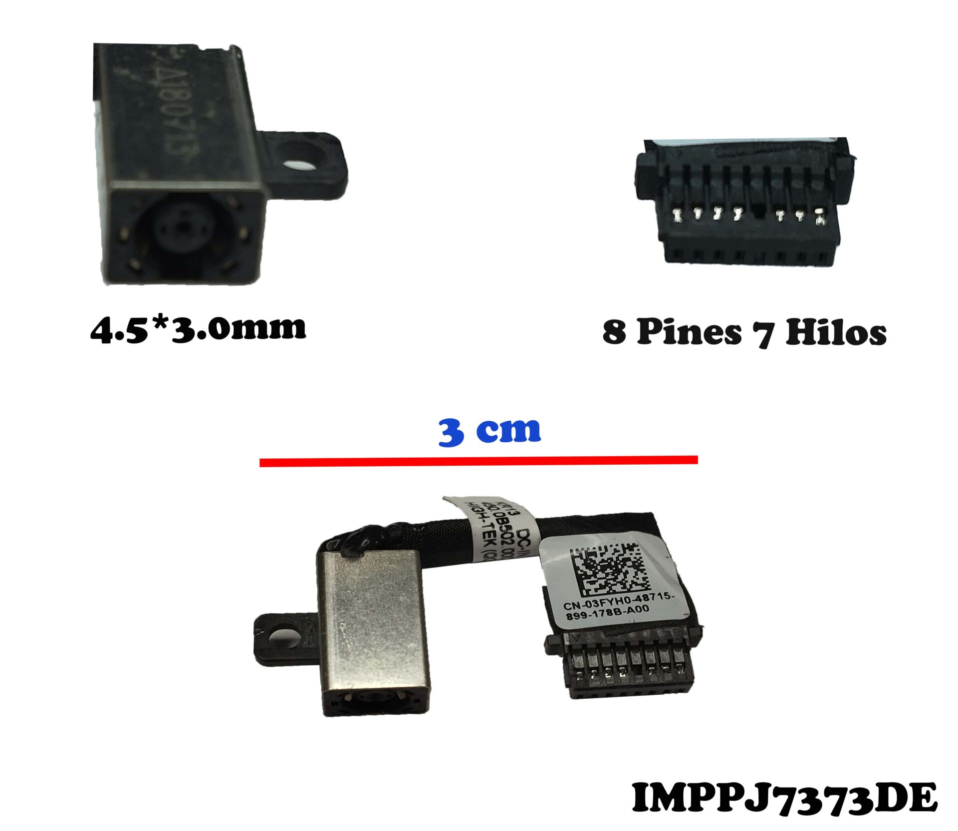 DC Power Jack Pin De Carga Dell Inspiron 13 7373 I7373 P83G P83G001