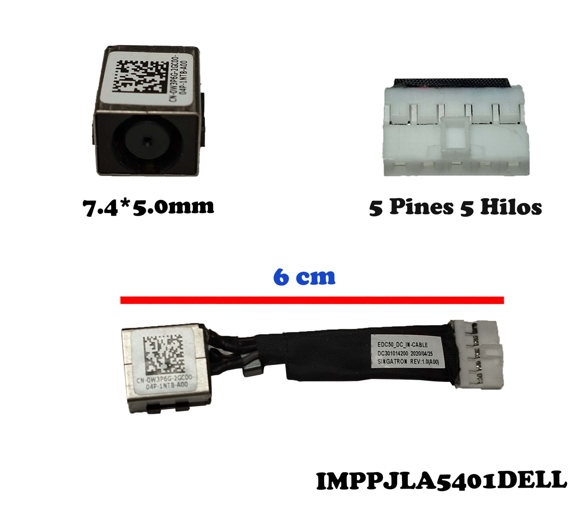 Dc Power Jack Pin De Carga Dell Latitude E E E Serviclic