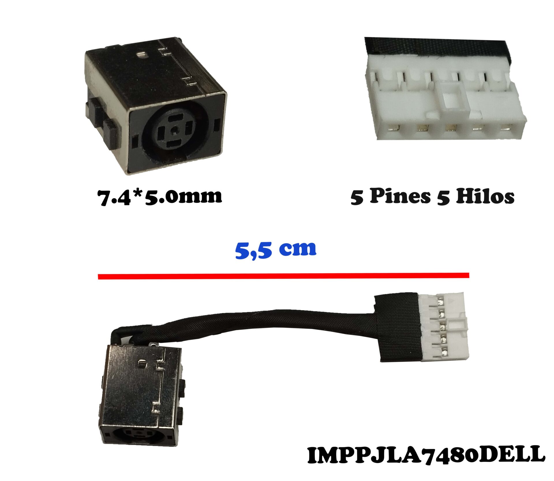 DC Power Jack Pin Carga Dell Latitude 7480 E7480 Serviclic