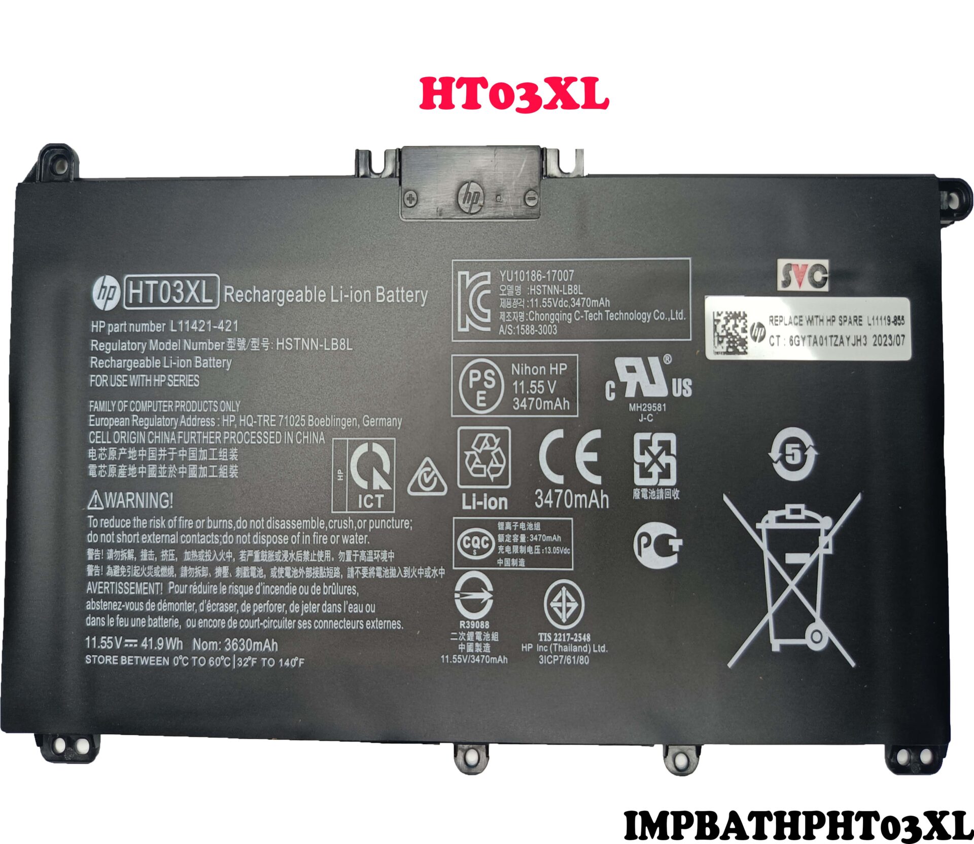 Bater A Hp Ht Xl Interna Cs Cw Cu Da Db Dw Ce