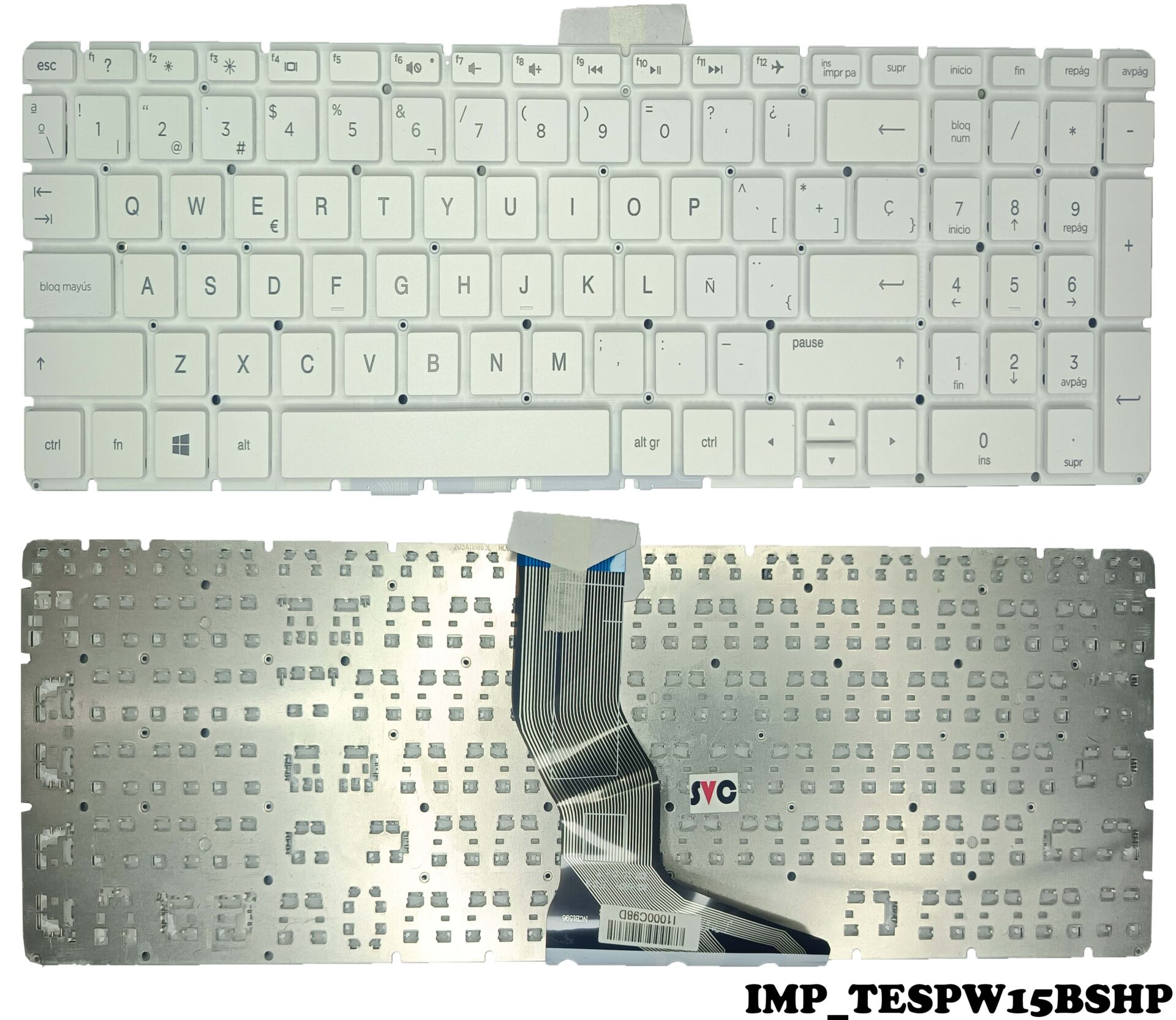 Teclado Sp Hp 15 Bs Blanco Serviclic