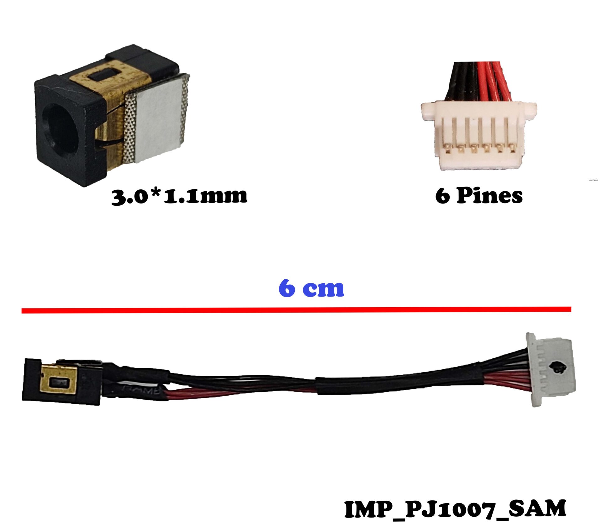 Conector DC De Alimentación Para Portátil Samsung NP900X1A, NP530U3C - Recambio Fácil De Instalar