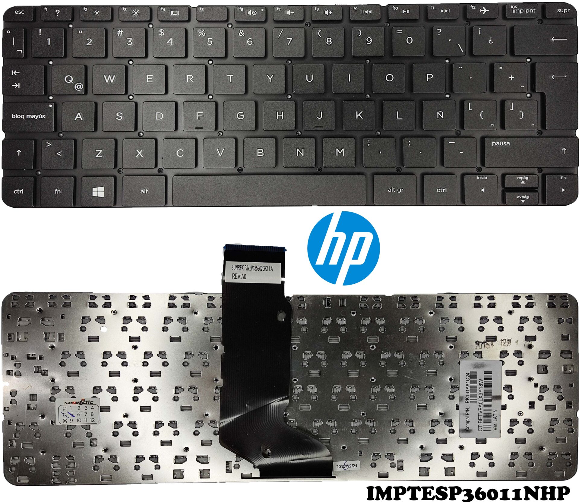 TECLADO PARA PORTATIL HP Pavilion x360 11-AB040TU 11-AB041TU 11