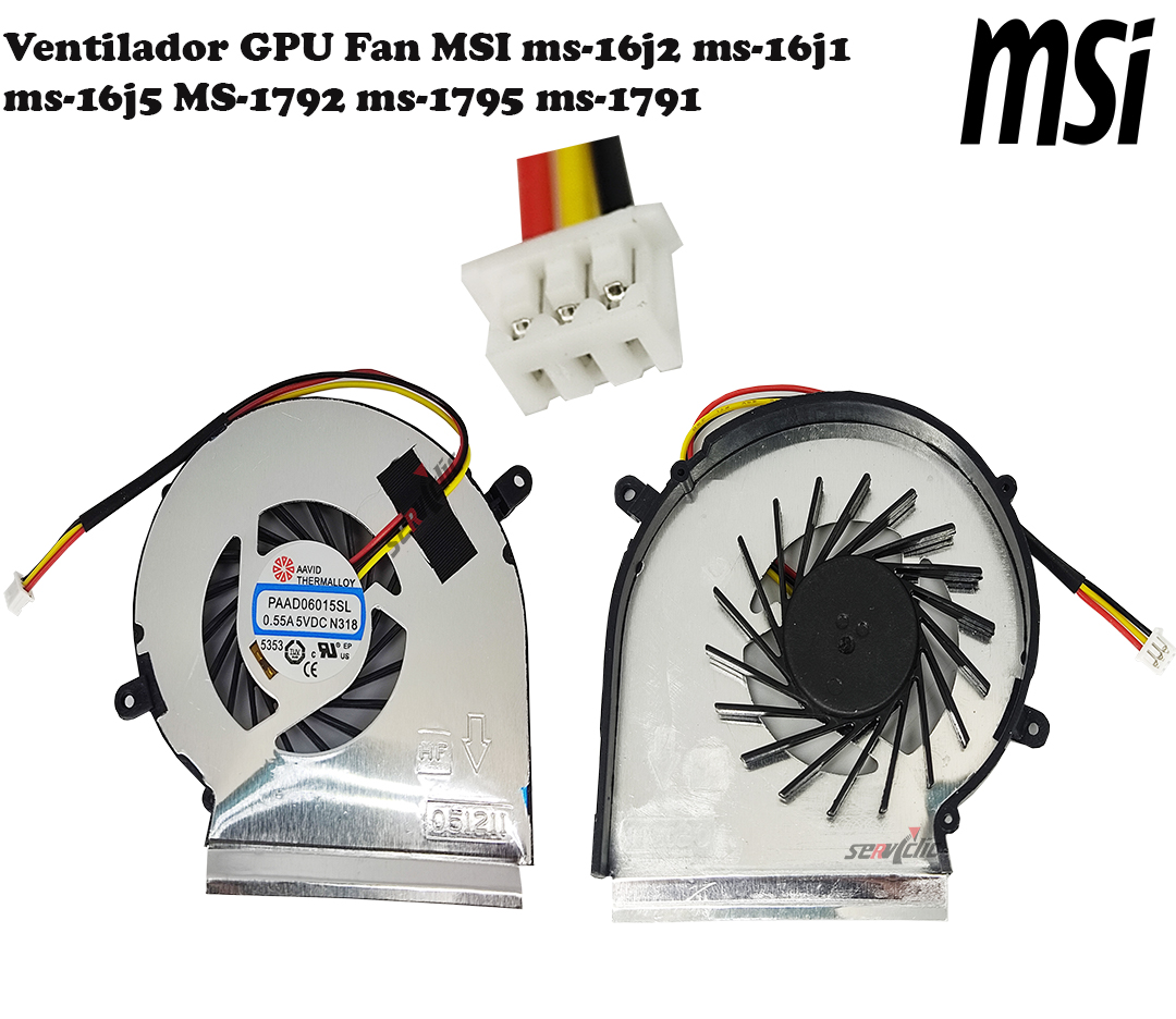 ventilateur de refroidssement cpu gpu pour ordinateur portable msi ms-16jc  ms-169c