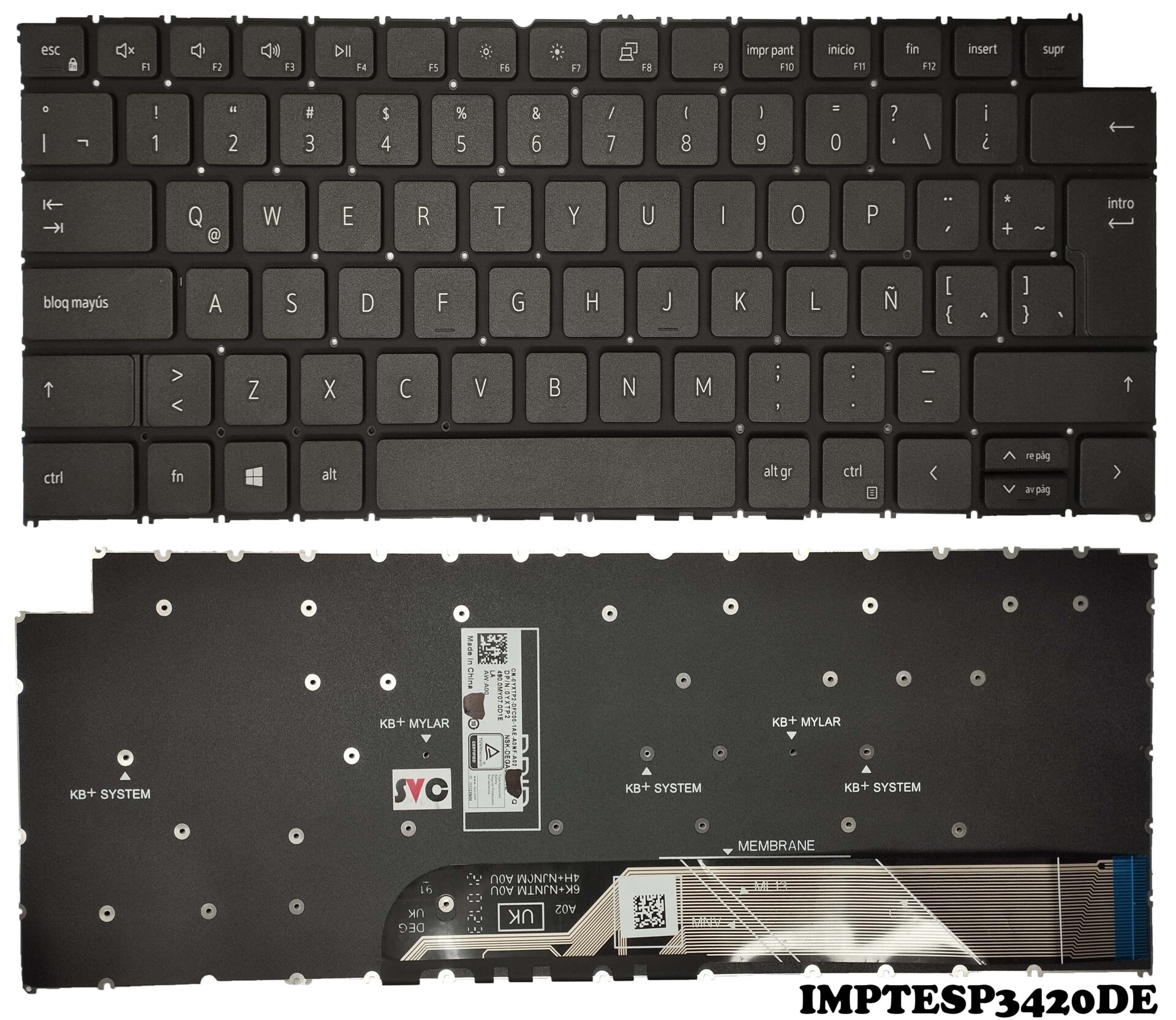 Teclado Dell Latitude 3320 3420 20212022 Vostro 5310 5320 5410 5415 0yxtp2 Serviclic 3227