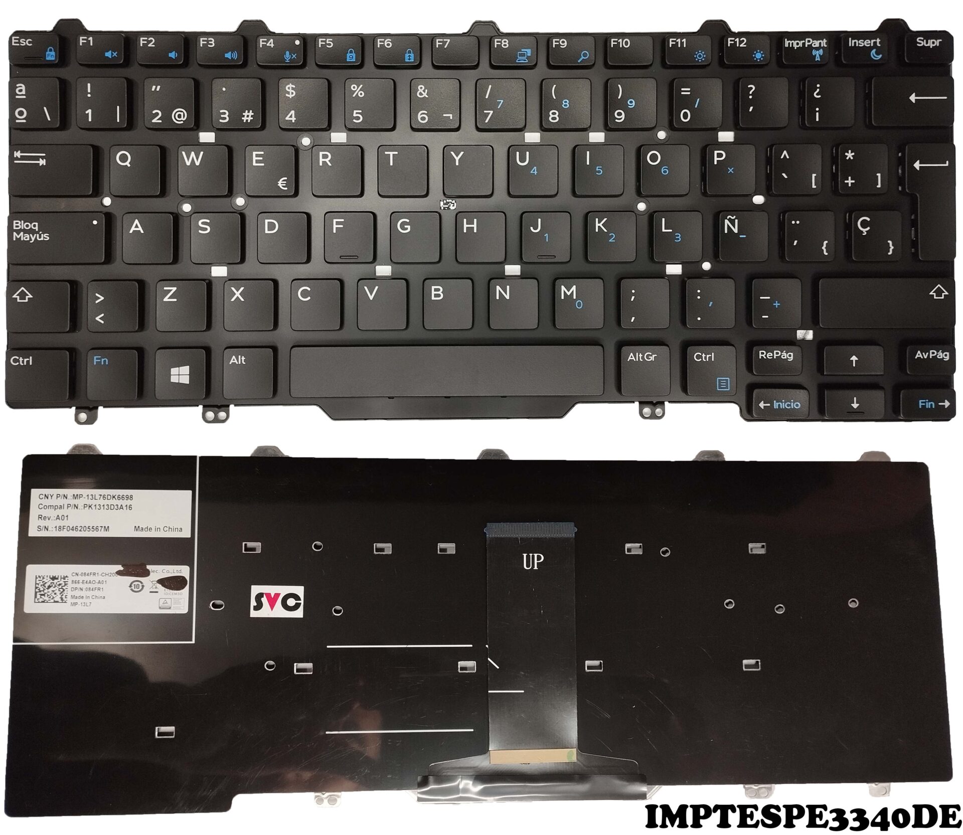 Teclado Sp Dell Latitude E3340 E5450 E5470 E7450 E7470 Latitude 3340 7350 Serviclic 4345