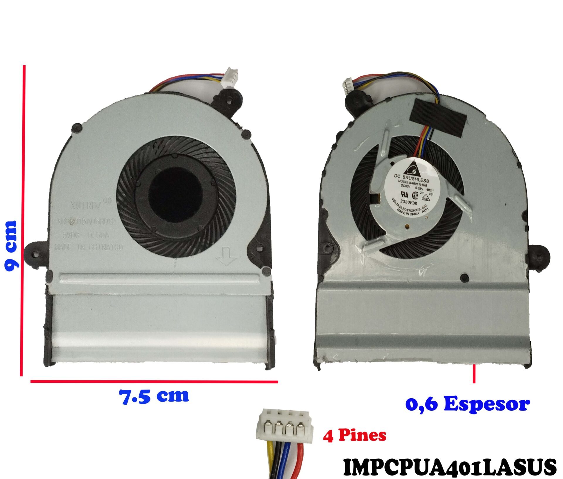 Ventilateur CPU Pour Asus K401LB, A401LB, A401L - Référence F-0306s117858, Neuf